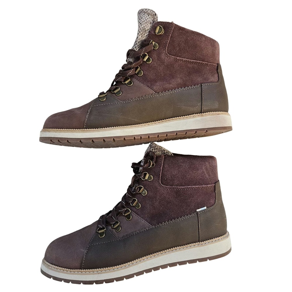 Toms Woman's Mesa Waterproof Hiking Alpine Suede Leather Boots Size 10 - Picture 1 of 6